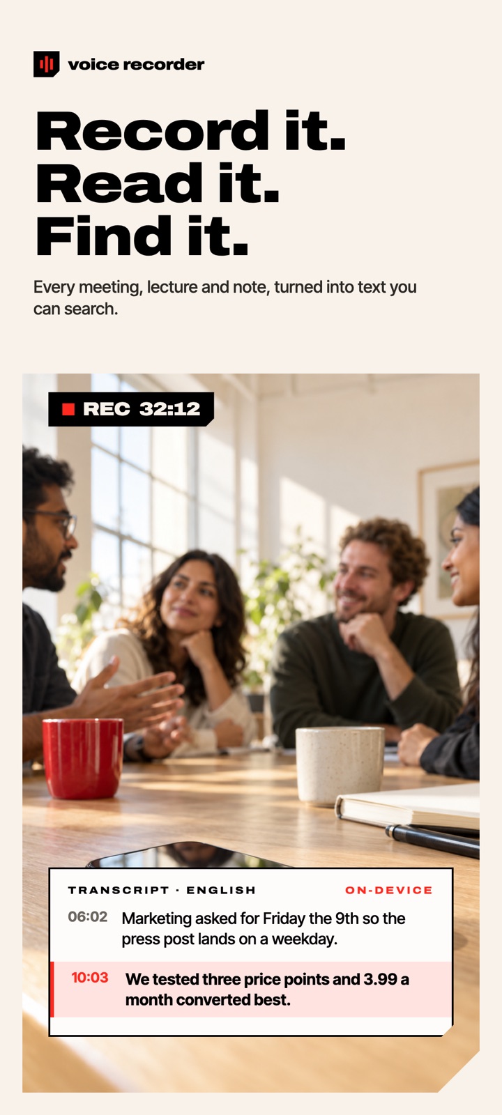 Voice Recorder: Transcribe AI screenshot 1