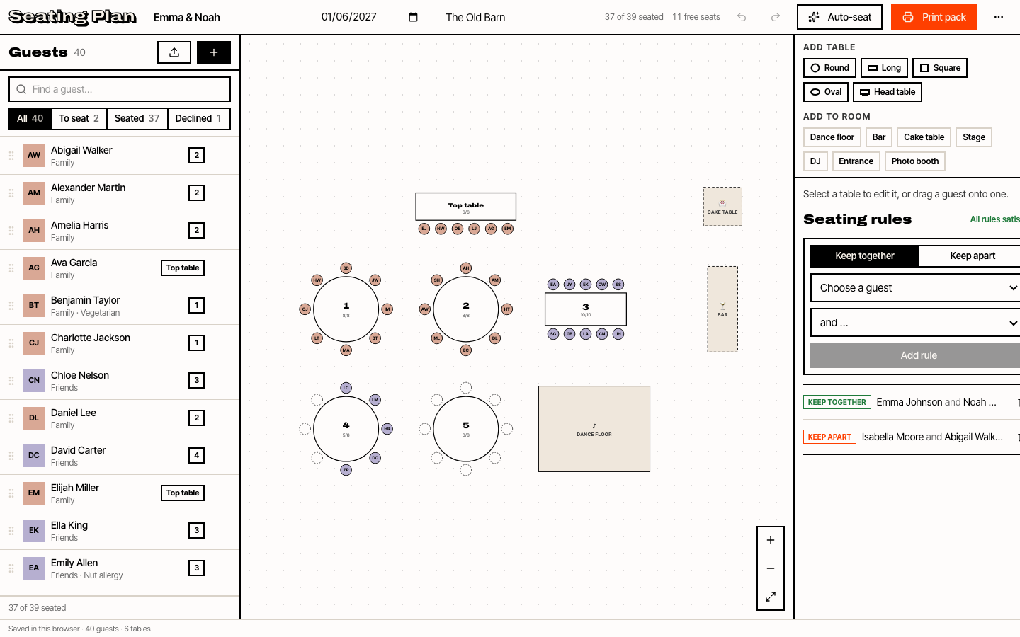 Seating Plan screenshot 1